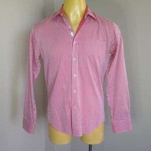 Bugatchi Large Shaped Fit Long Sleeve Button Down Collared Dress Shirt